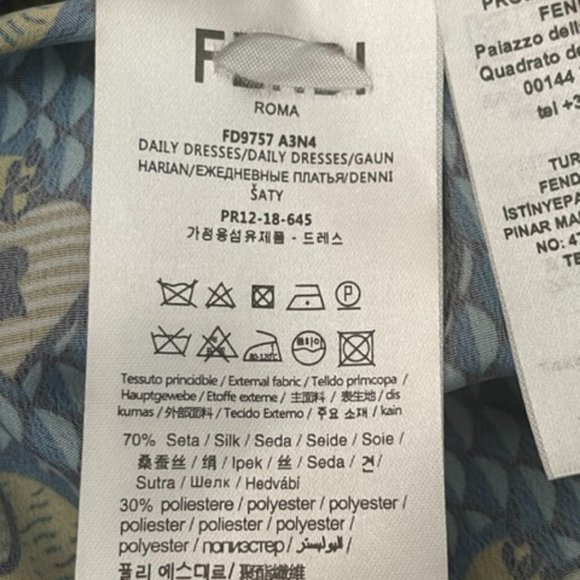 Fendi Women's Blue Heart Cold Shoulder Mini Shirt Dress Size 38 - Picture 11 of 11